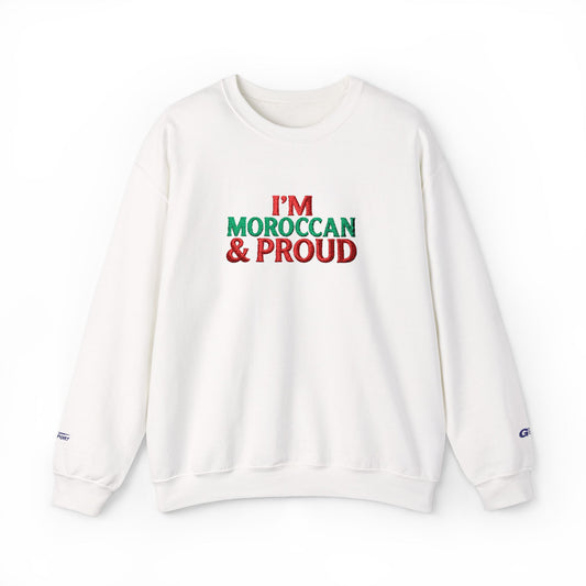 Moroccan & Proud Crewneck Sweatshirt — Patriotic Morocco Pride Pullover - Ghita Shop