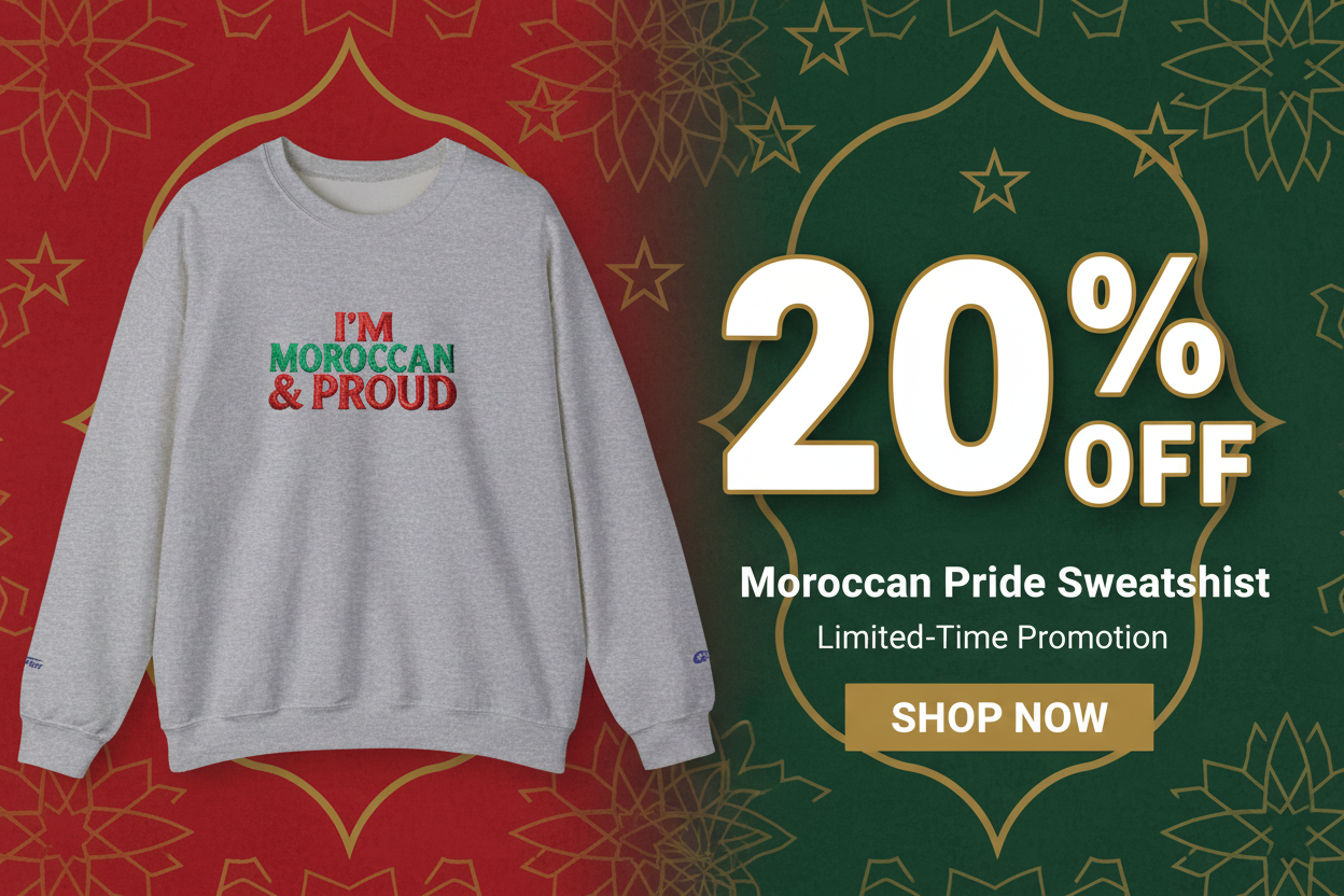 Moroccan Pride Sweatshirt - Moroccan & Proud Crewneck Pullover