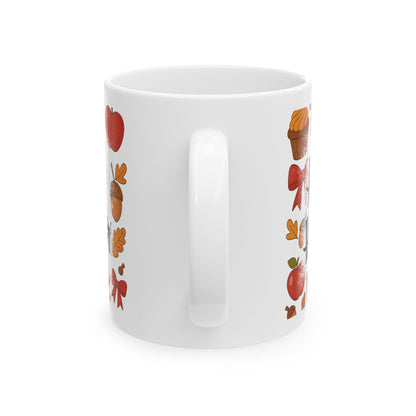 Happy Halloween Ceramic Mug, Fall Decor, Coffee Cup, Autumn Gift, Pumpkin Spice Lover, 11oz, 15oz - Ghita Shop