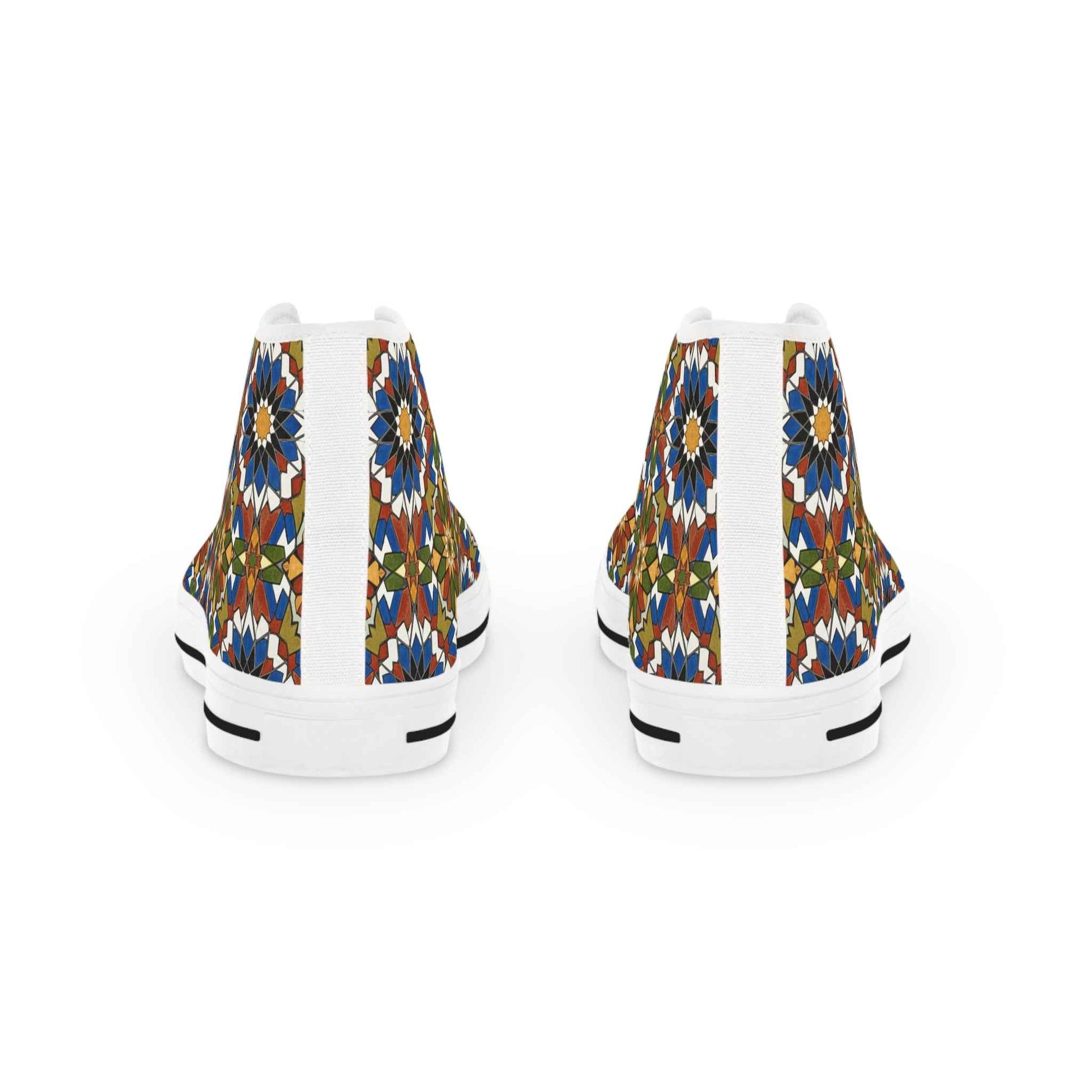 Moroccan Mosaic High-Top Sneakers: Handmade Zellige Tile Design