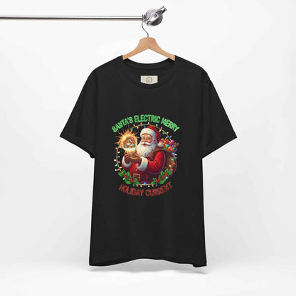 Santa Electric Reindeer Tee for a Festive Holiday Spirit