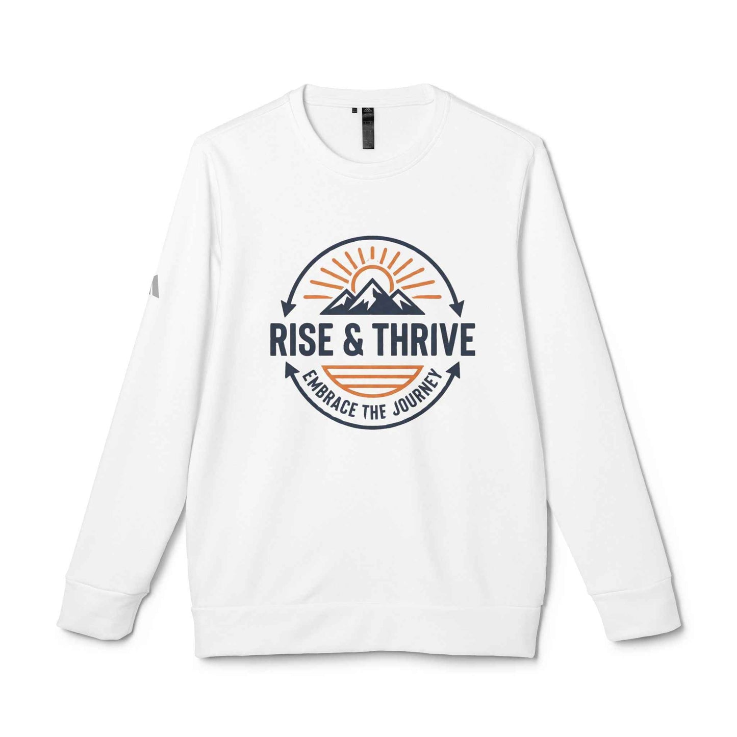 Rise & Thrive Crewneck Sweatshirt — Embrace the Journey Mountain Graphic