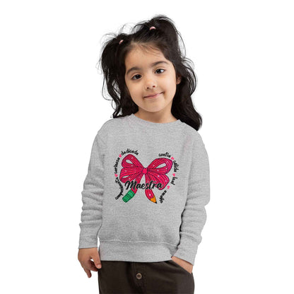 Toddler Sweatshirt with Bow Design in Colorful Style