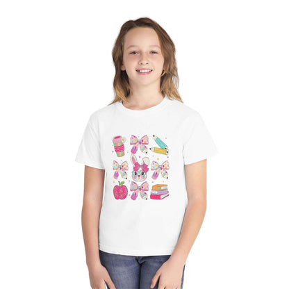 Youth Tee Bunny Back to School Tee for Girls and Sisters