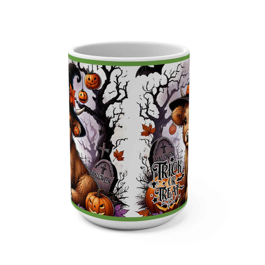 Halloween Themed Coffee Mug - Trick or Treat Seasonal Coffee Cup, Cute Halloween Gift & Fall Decor
