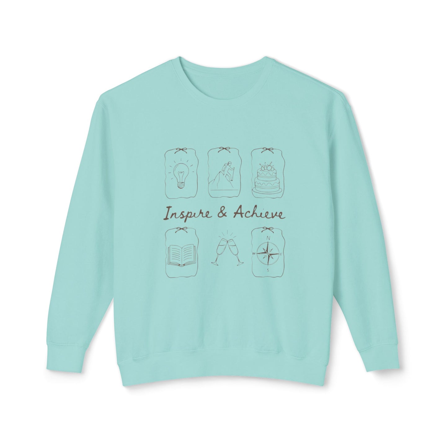 Inspire Achieve Sweatshirt - Unisex Lightweight Crewneck for Motivation - Ghita Shop