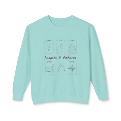 Inspire Achieve Sweatshirt - Unisex Lightweight Crewneck for Motivation - Ghita Shop