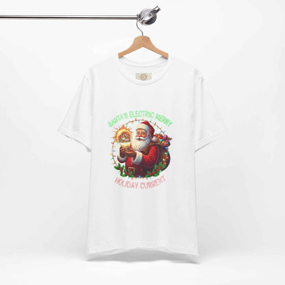 Santa Electric Reindeer Tee for a Festive Holiday Spirit