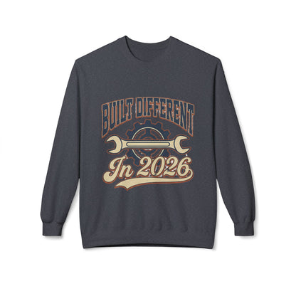 Built Different In 2026 Crewneck Sweatshirt - Mechanic Vintage Tool Design