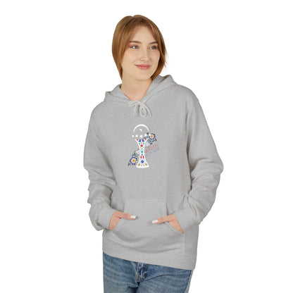 Morocco Star Hoodie - Pullover with Moroccan Flag Stripes and Floral Map Design