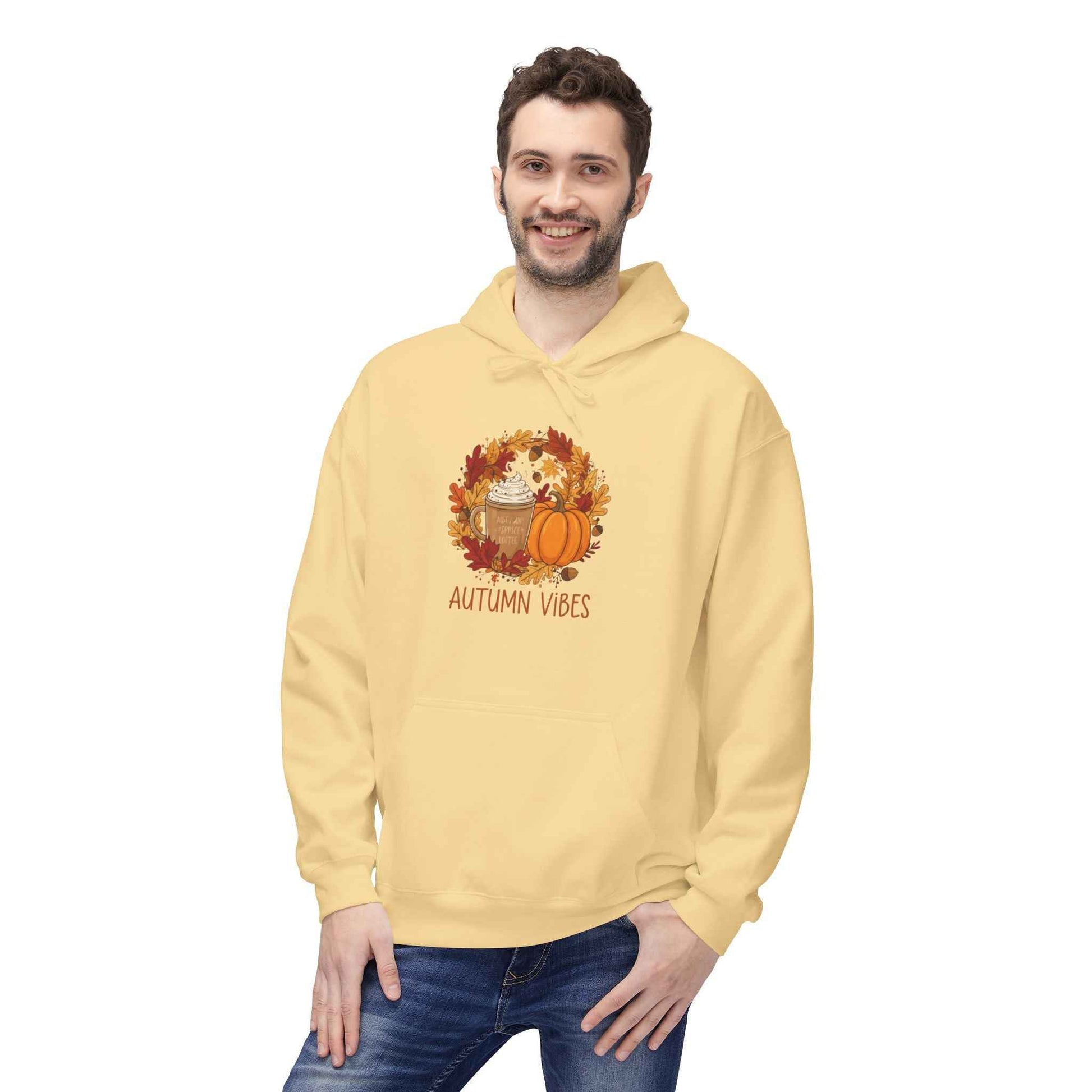 Autumn Vibes Fleece Hoodie - Perfect Autumn Fleece Hoodie for Cozy Fall Days