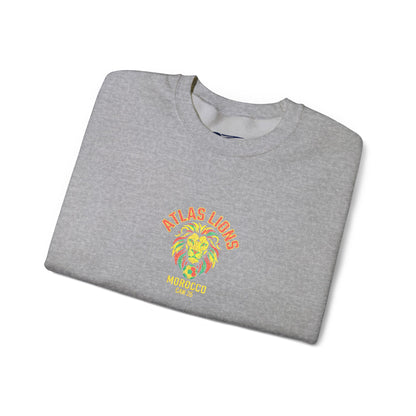 Atlas & Llamas Crewneck Sweatshirt — Colorful Floral Graphic Pullover