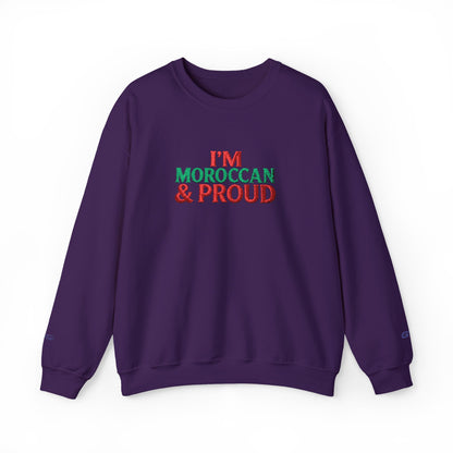 Moroccan & Proud Crewneck Sweatshirt — Patriotic Morocco Pride Pullover - Ghita Shop