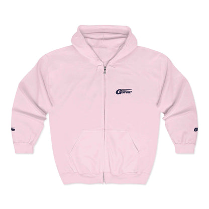 Zip Hoodie with Small Chest Logo – Casual Champion-Inspired Full-Zip Sweatshirt