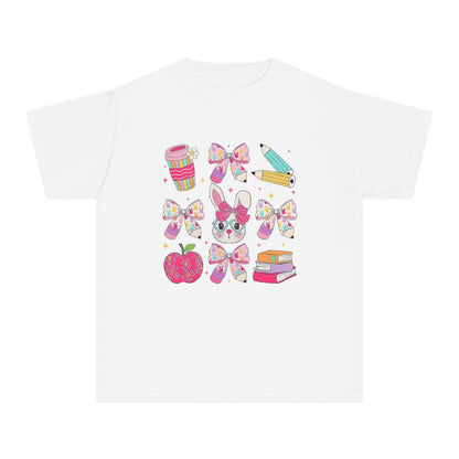 Youth Tee Bunny Back to School Tee for Girls and Sisters