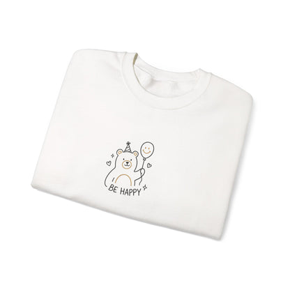 Cute Cat Crewneck Sweatshirt - Be Happy Graphic Cozy Casual Pullover - Ghita Shop