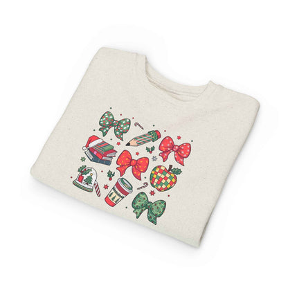 Festive Toddler Sweatshirt with Bows for Holiday Cheer