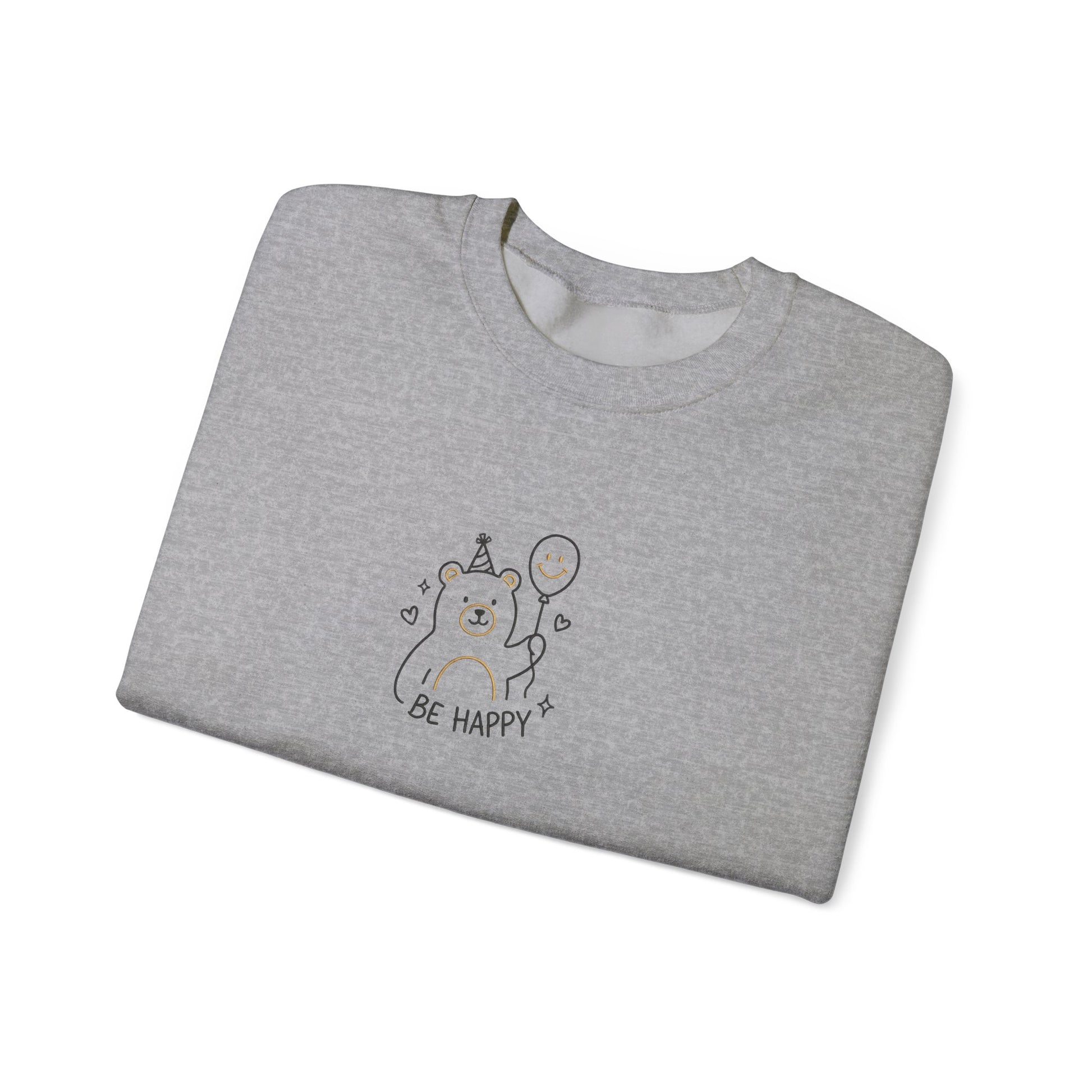 Cute Cat Crewneck Sweatshirt - Be Happy Graphic Cozy Casual Pullover - Ghita Shop
