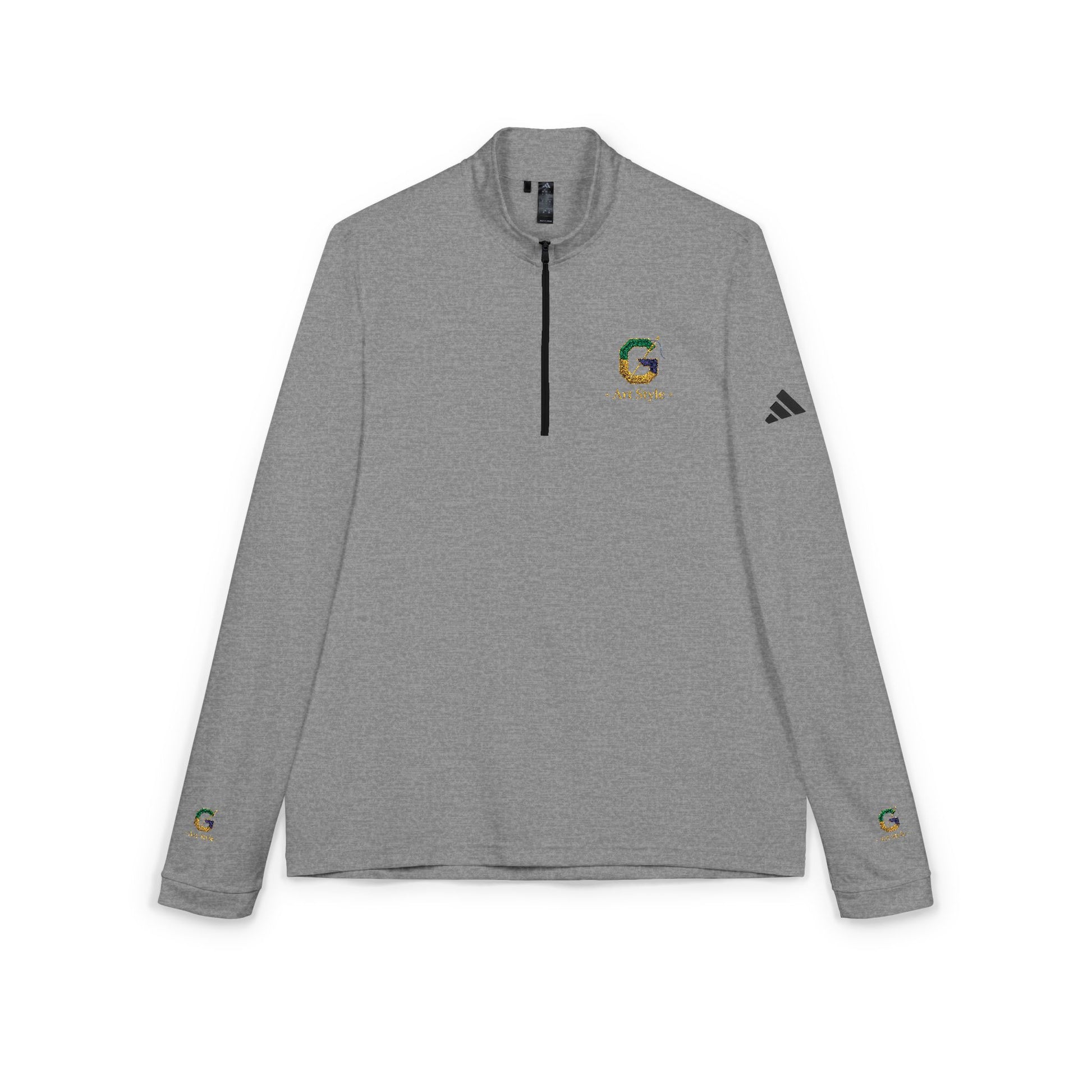 Embroidered Quarter-Zip Pullover - White Performance Golf Active Top - Ghita Shop