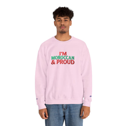 Moroccan & Proud Crewneck Sweatshirt — Patriotic Morocco Pride Pullover - Ghita Shop