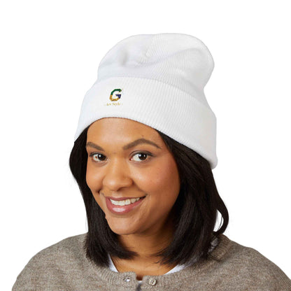 Embroidered Cuffed Beanie with G Logo | Trendy Winter Fashion Accessory