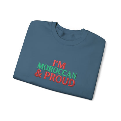 Moroccan & Proud Crewneck Sweatshirt — Patriotic Morocco Pride Pullover - Ghita Shop