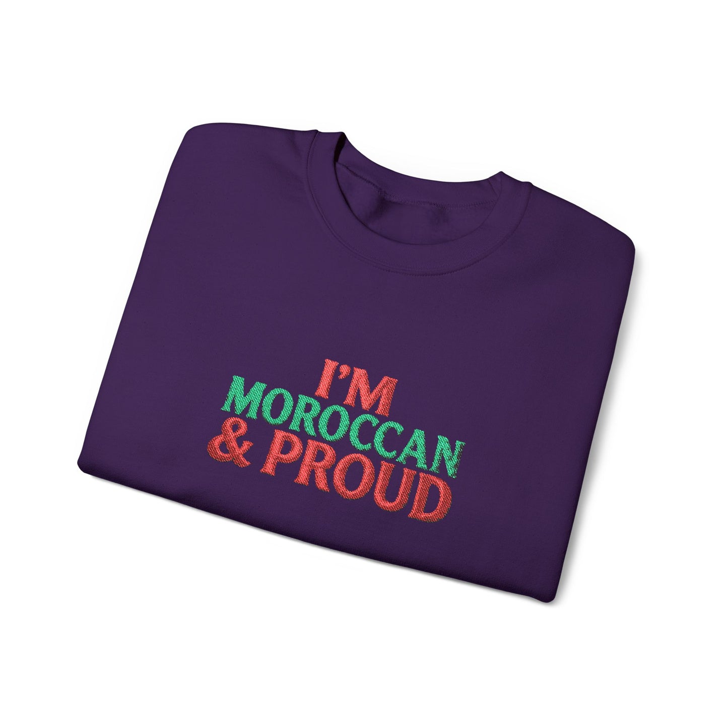 Moroccan & Proud Crewneck Sweatshirt — Patriotic Morocco Pride Pullover - Ghita Shop