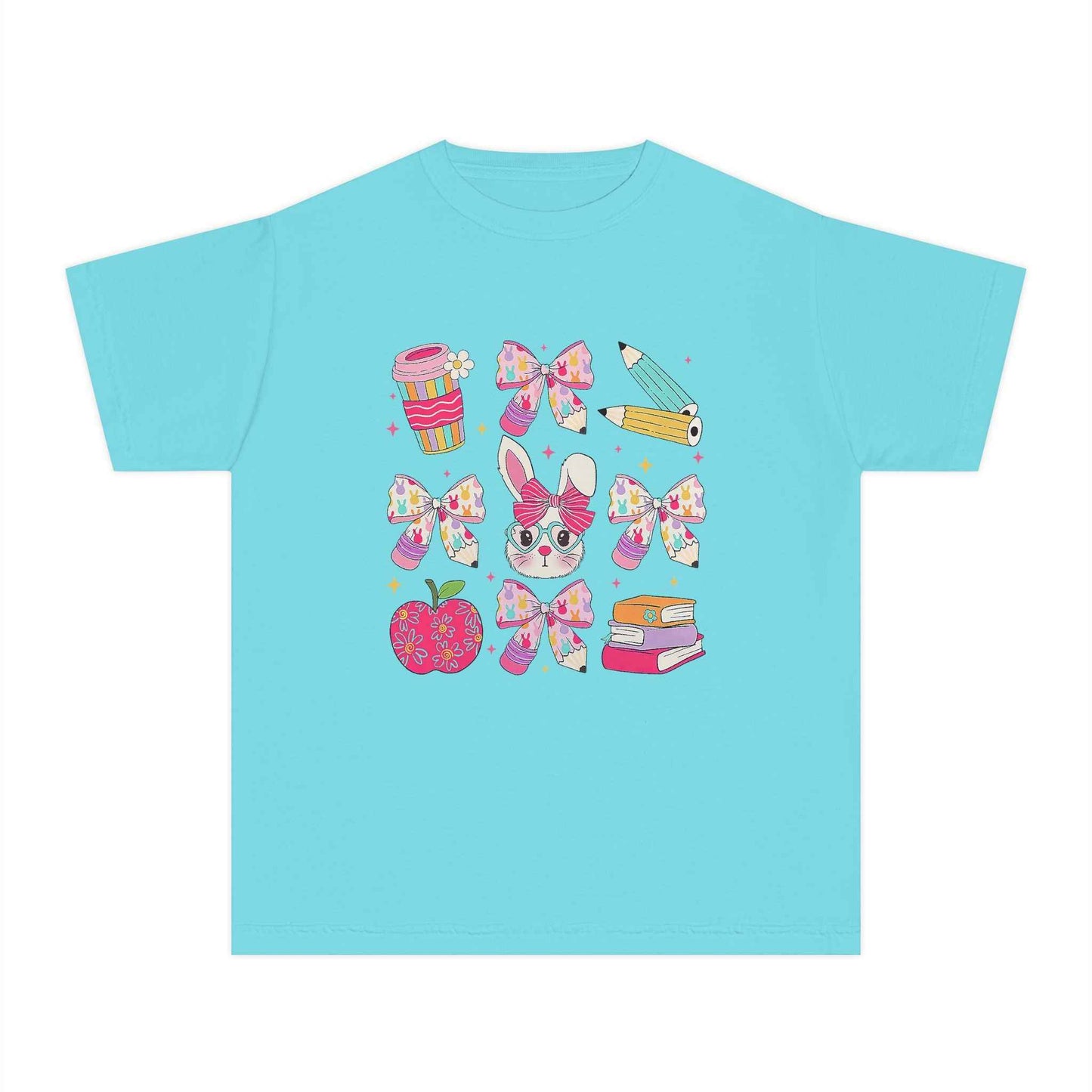 Youth Tee Bunny Back to School Tee for Girls and Sisters