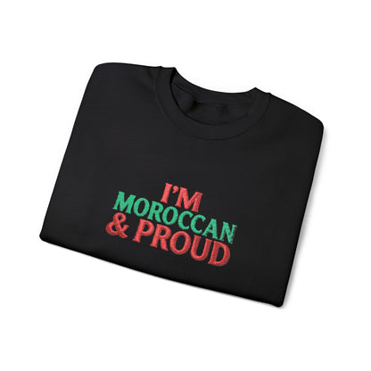 Moroccan & Proud Crewneck Sweatshirt — Patriotic Morocco Pride Pullover - Ghita Shop