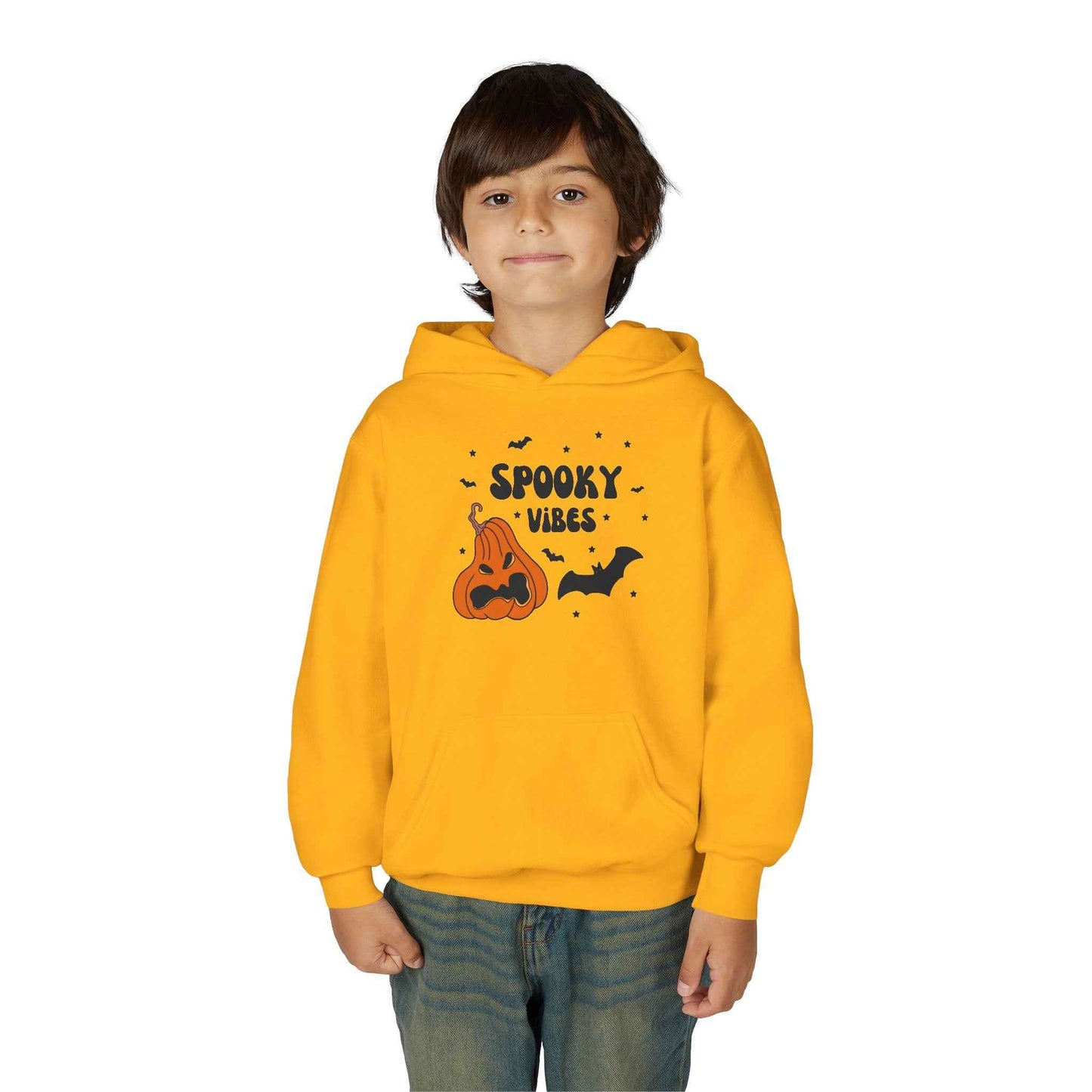 Spooky Vibes Hoodie for Kids - Cute Halloween Sweatshirt Youth Hoodie
