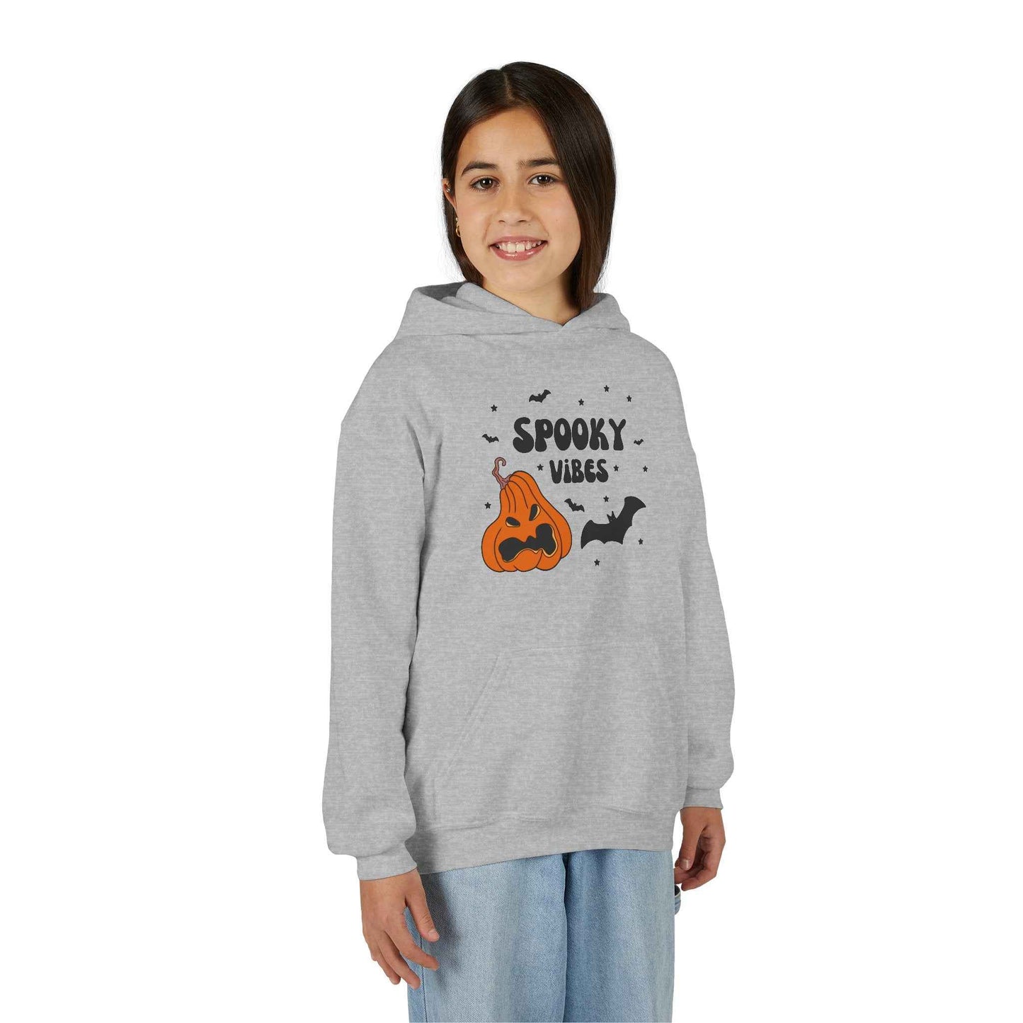 Spooky Vibes Hoodie for Kids - Cute Halloween Sweatshirt Youth Hoodie