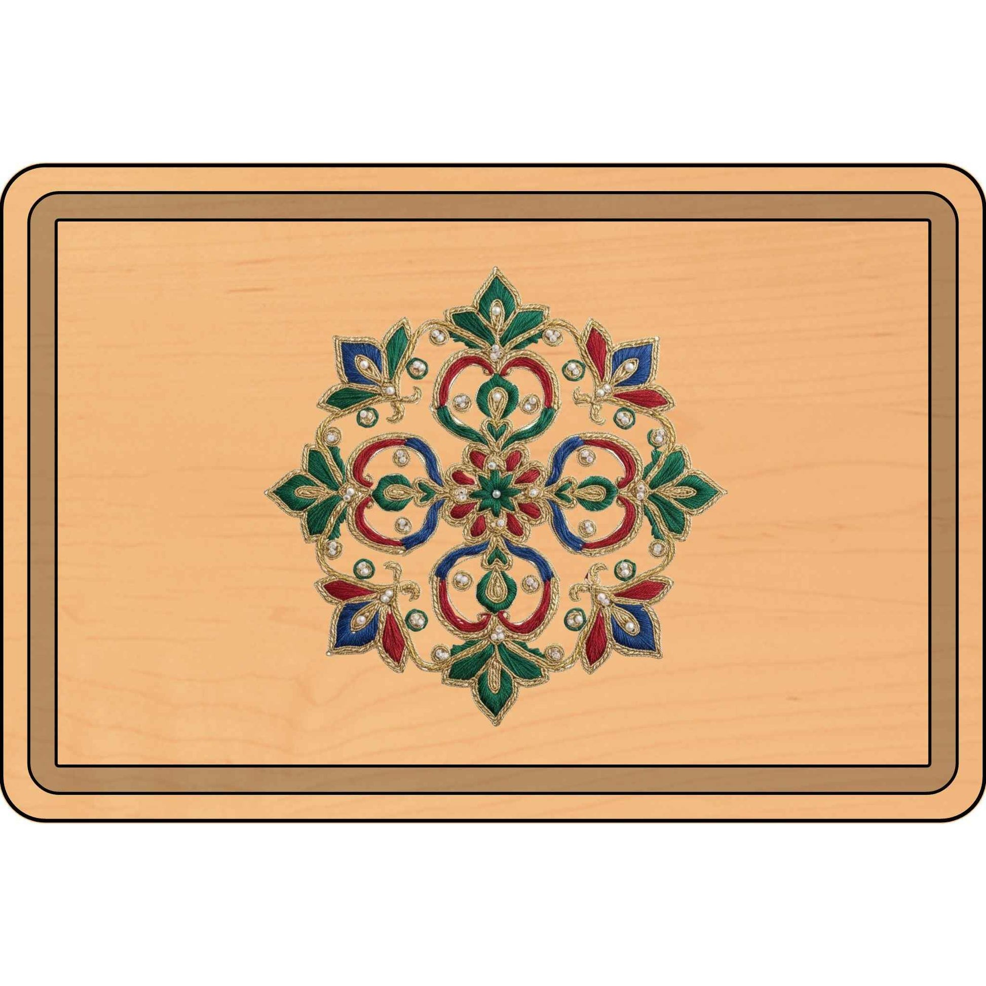 Engraved Wooden Cutting Board with Floral Design - Unique Kitchen Decor and Personalized Gift for Home Cooks and Weddings