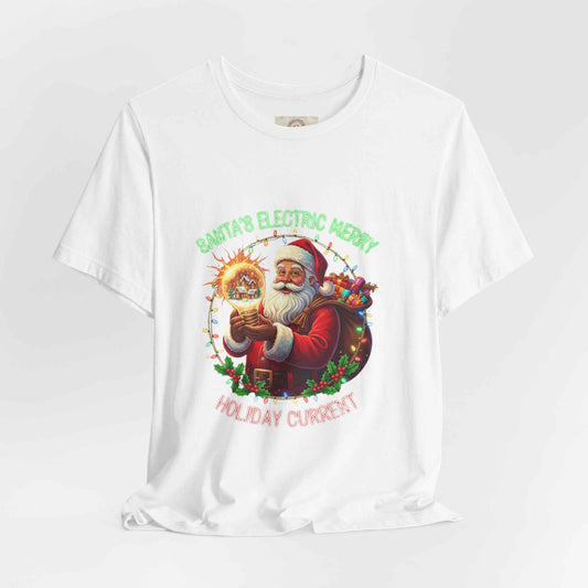 Santa Electric Reindeer Tee for a Festive Holiday Spirit