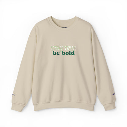 Be Bold Sweatshirt - Minimal Inspirational White Crewneck for Motivation - Ghita Shop