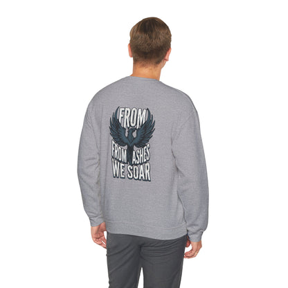 Crewneck Sweatshirt — 'From Ashes We Soar' Raven Back Graphic