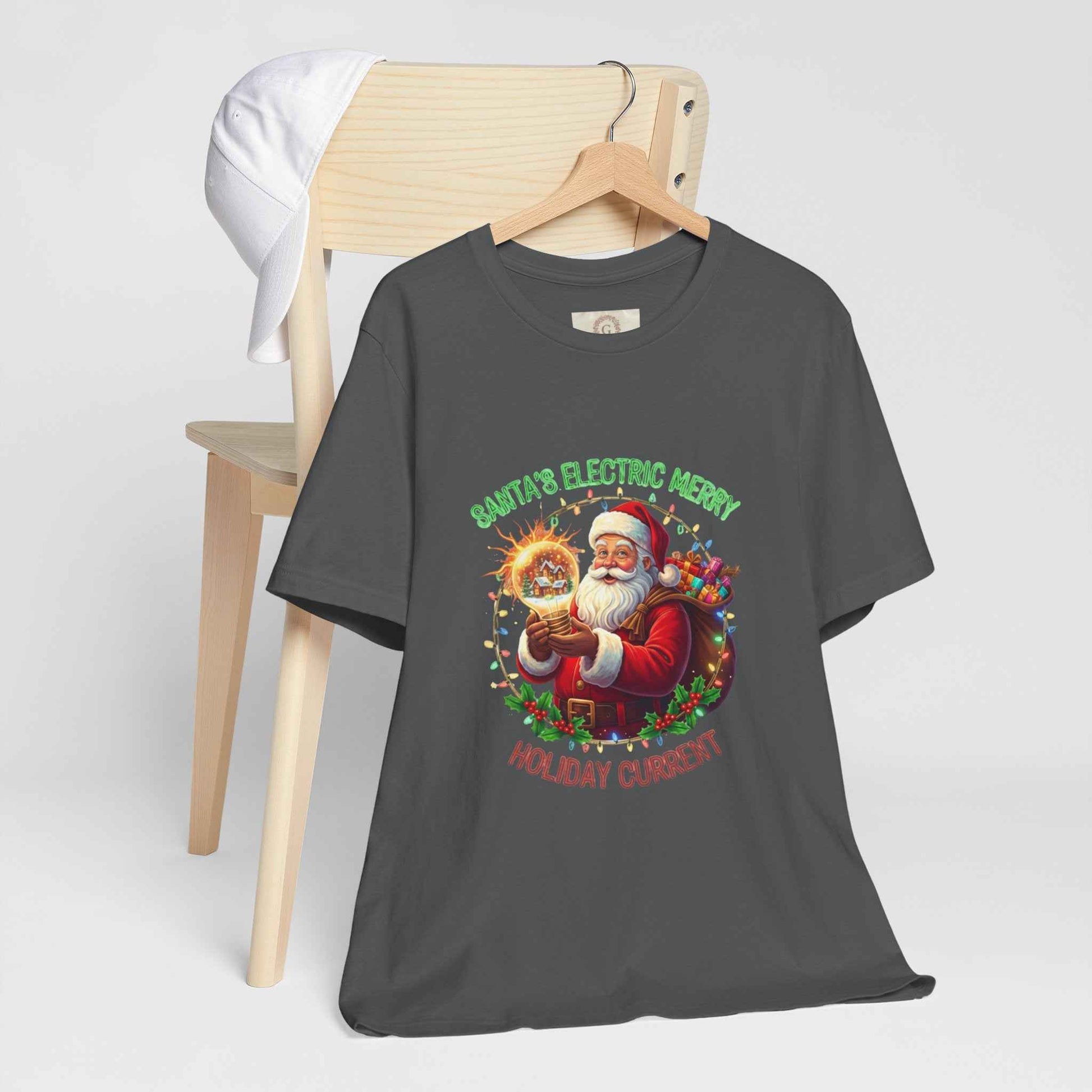 Santa Electric Reindeer Tee for a Festive Holiday Spirit