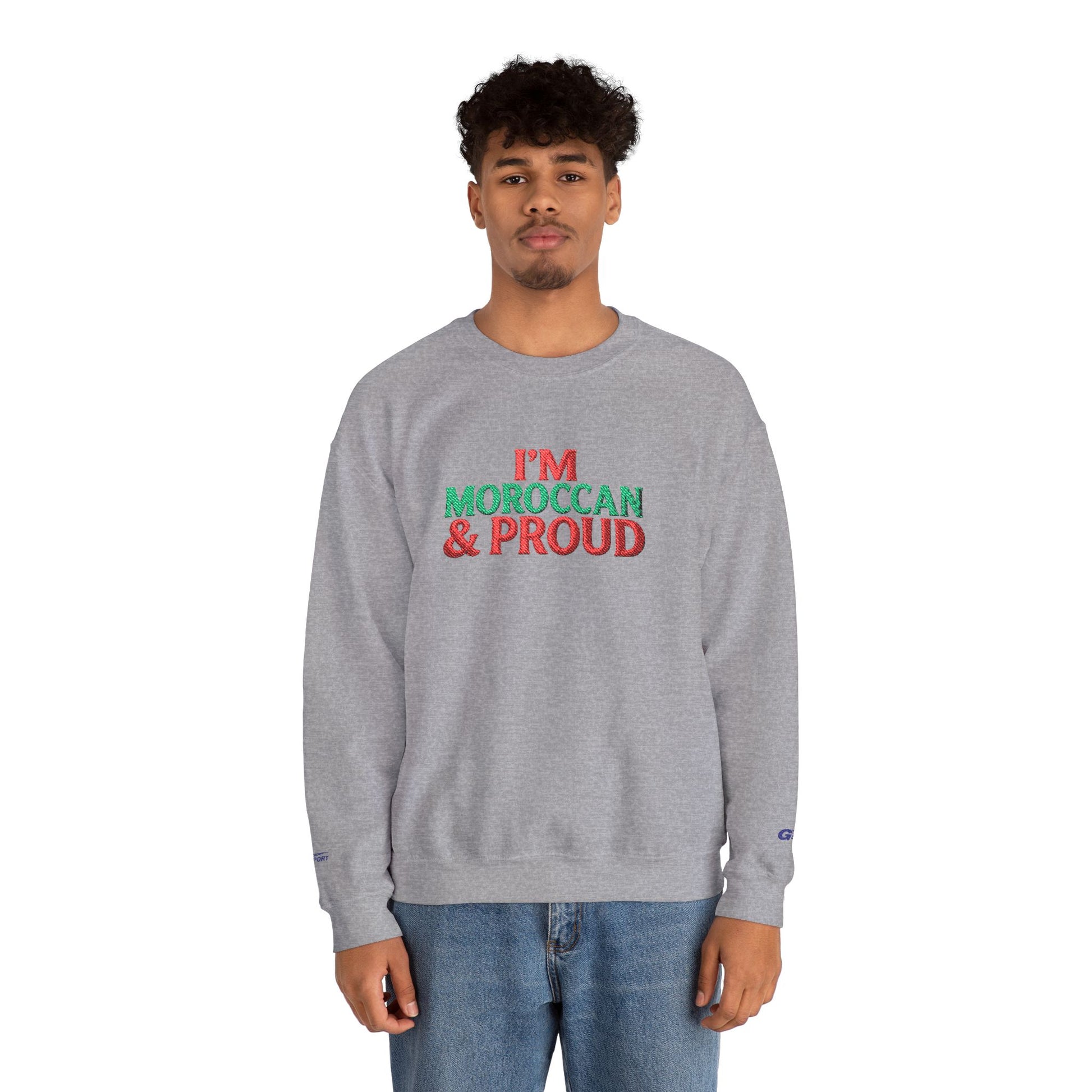 Moroccan & Proud Crewneck Sweatshirt — Patriotic Morocco Pride Pullover - Ghita Shop