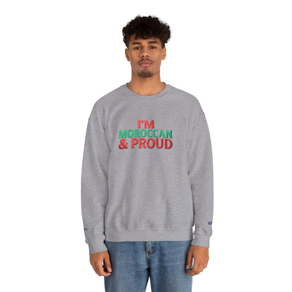 Moroccan & Proud Crewneck Sweatshirt — Patriotic Morocco Pride Pullover - Ghita Shop