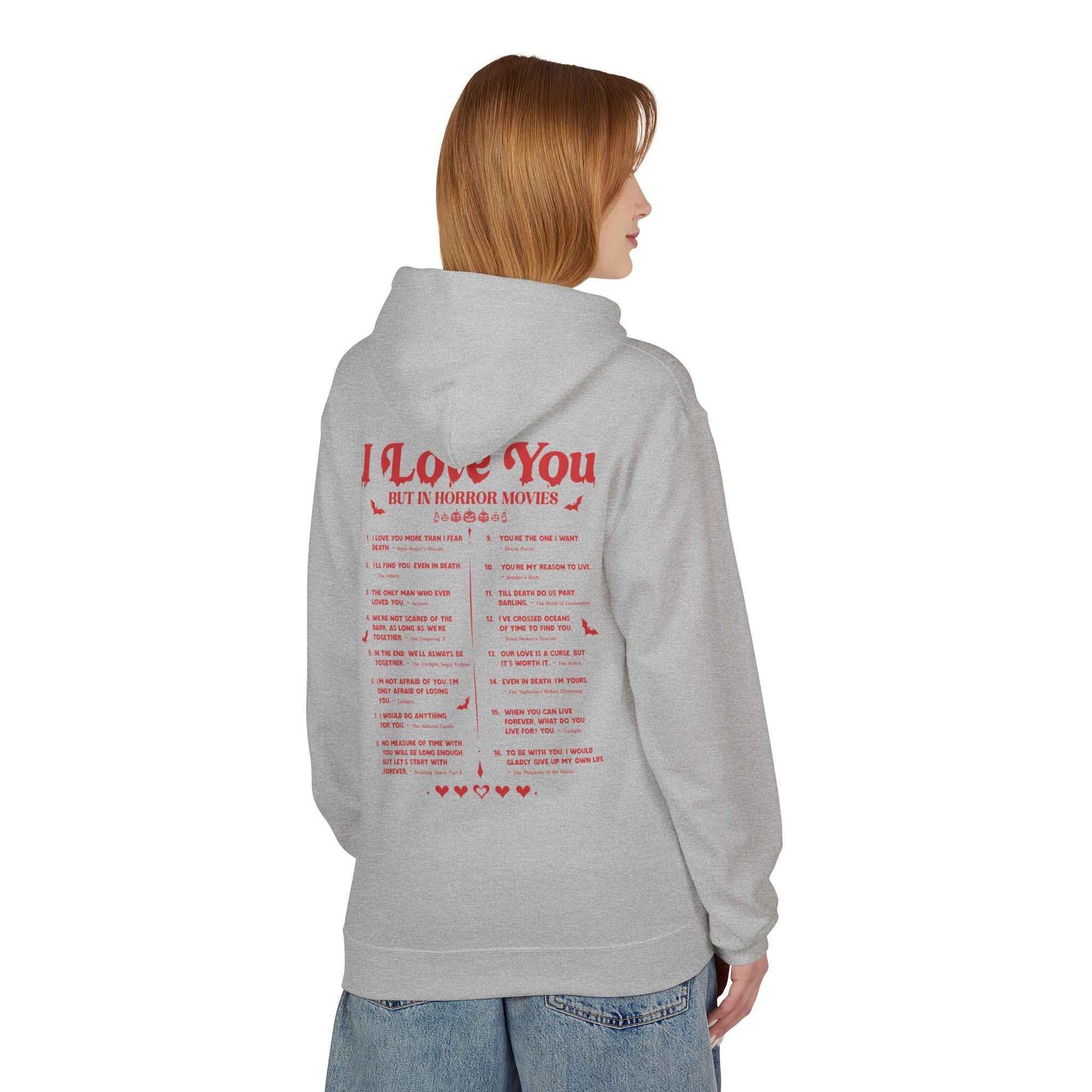 Horror Movie Lover Hoodie - Halloween Love Quotes Sweatshirt for Fans