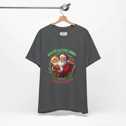 Santa Electric Reindeer Tee for a Festive Holiday Spirit