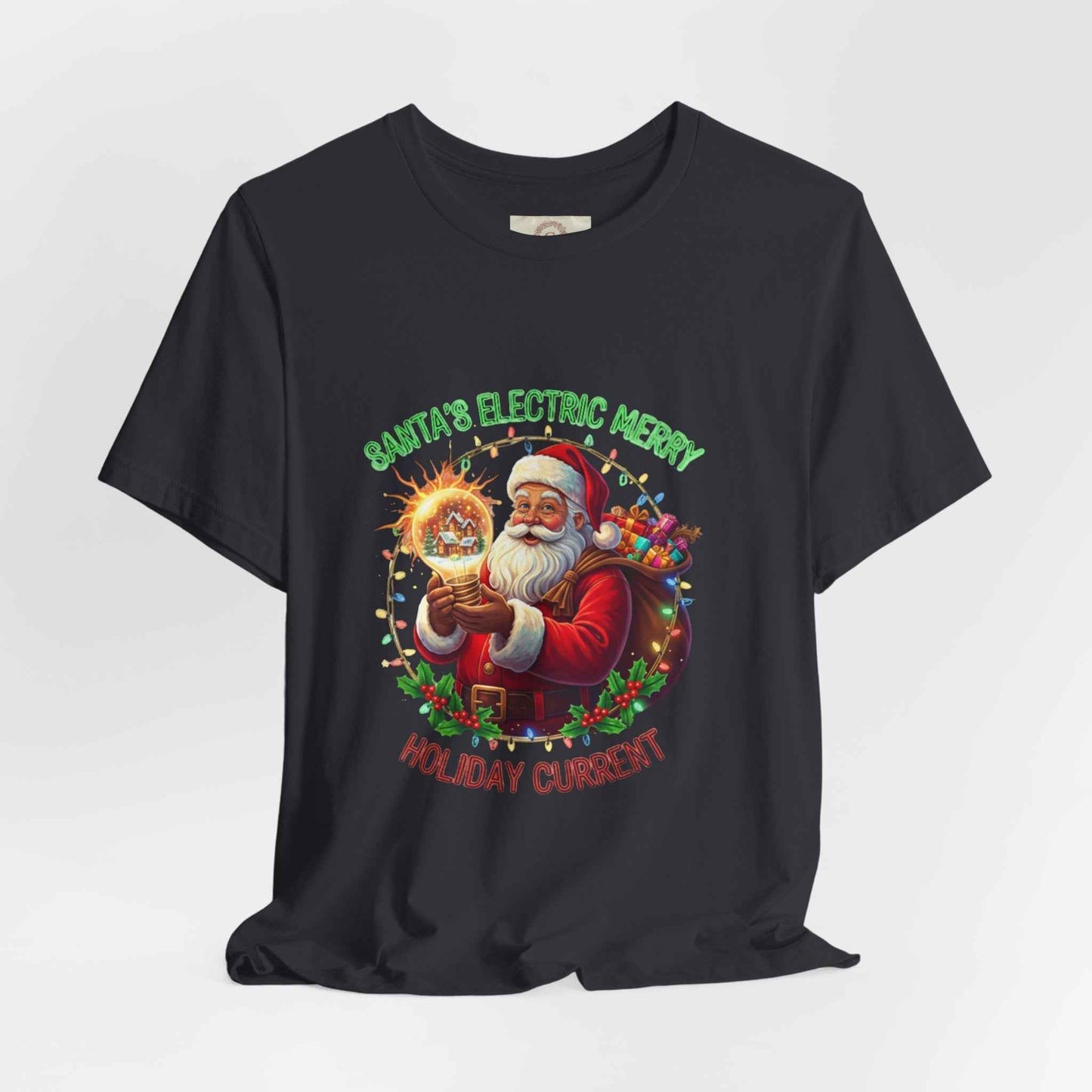 Santa Electric Reindeer Tee for a Festive Holiday Spirit