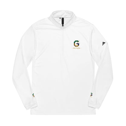 Embroidered Quarter-Zip Pullover - White Performance Golf Active Top - Ghita Shop