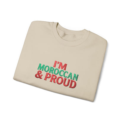 Moroccan & Proud Crewneck Sweatshirt — Patriotic Morocco Pride Pullover - Ghita Shop
