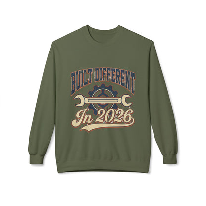 Built Different In 2026 Crewneck Sweatshirt - Mechanic Vintage Tool Design