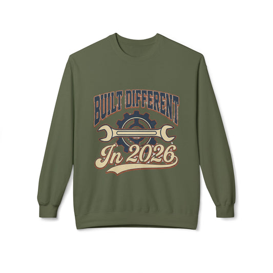 Built Different In 2026 Crewneck Sweatshirt - Mechanic Vintage Tool Design