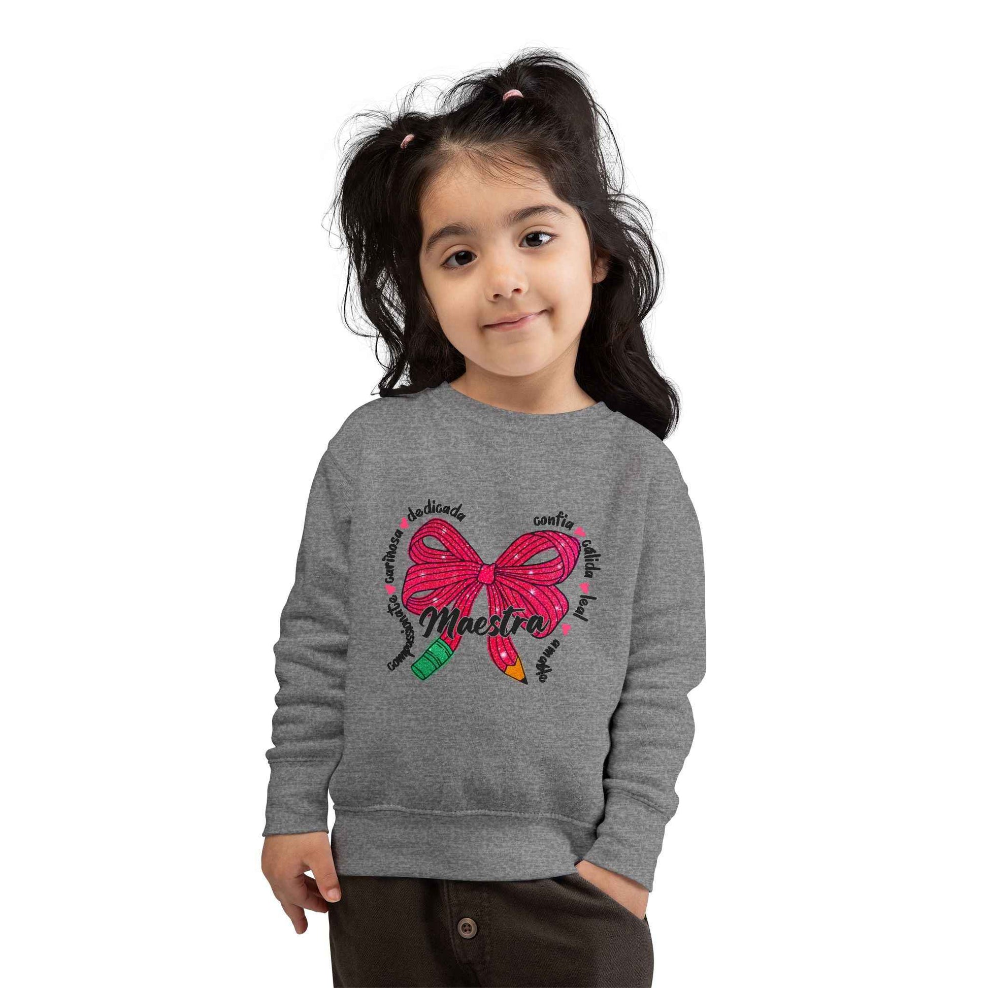 Toddler Sweatshirt with Bow Design in Colorful Style