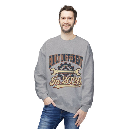 Built Different In 2026 Crewneck Sweatshirt - Mechanic Vintage Tool Design