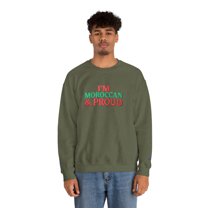 Moroccan & Proud Crewneck Sweatshirt — Patriotic Morocco Pride Pullover - Ghita Shop