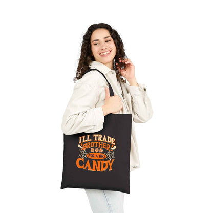 Candy Themed Tote Bag | Fun Cotton Canvas Shopping Bag, Gift for Siblings, Cute Reusable Trick-or-Treat Tote, Holiday Gift