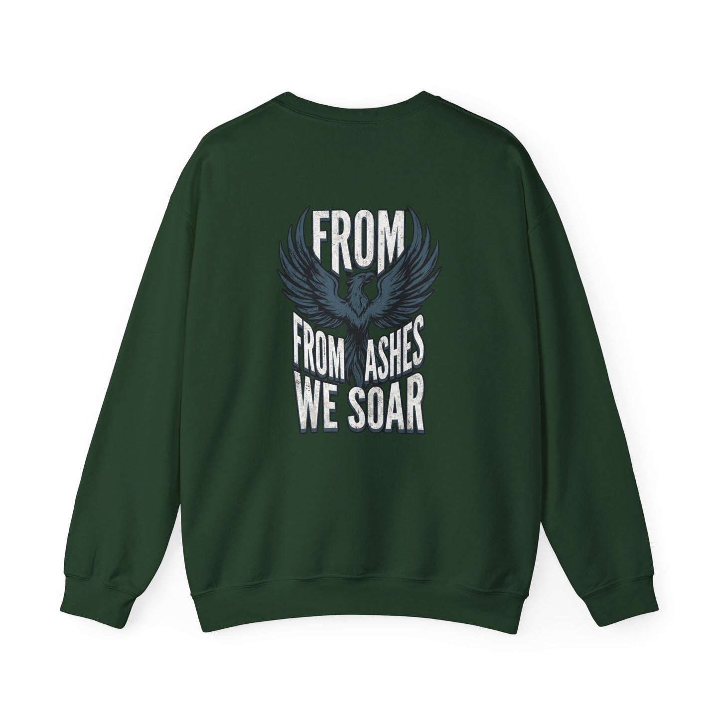 Crewneck Sweatshirt — 'From Ashes We Soar' Raven Back Graphic